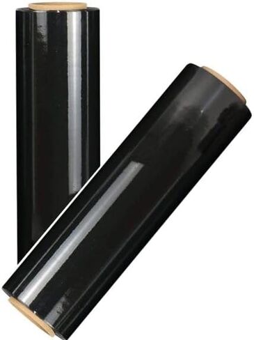Black Hand Palette Stretch Wrap | Each Roll 18 inch x 1500 Feet Stretch - 80 Gauge - Heavy Duty Shrink Film | Extra Strong | 1 Carton-Pack of 2 Rolls in Saudi Arabia
