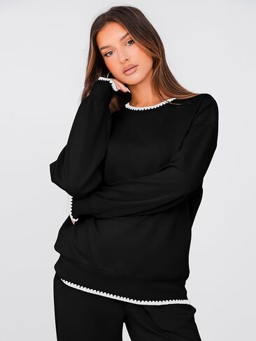 Glamaker Womens Sweatsuits Two Piece Sets for Women Fall Travel Sets For Women Matching Sweatsuit Set in Saudi Arabia