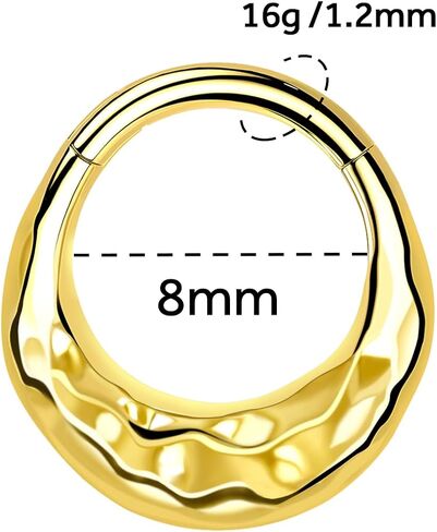 316L Stainless Steel Septum Rings, Segment Nose Rings for Women Men, Cartilage Clicker Earrings Hoop for Helix, Rook, Daith, Tragus Piercing Jewelry in Kuwait