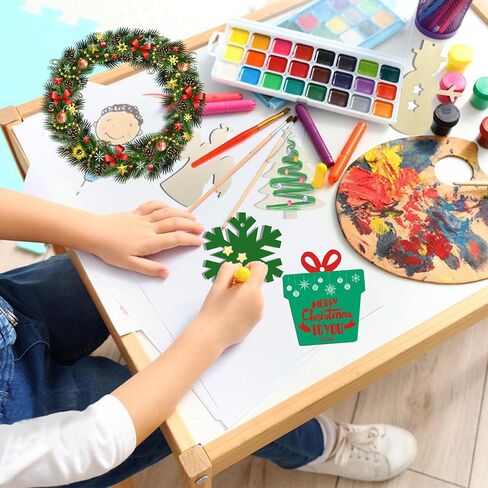 زينة عيد الميلاد الخشبية، 20 قطعة من صندوق هدايا خشبي صغير غير مكتمل DIY، حرف فارغة مجمعة للطلاء لتزيين شجرة عيد الميلاد المعلقة ديكور المنزل، مستلزمات حرفية يدوية شخصية، يتضمن حبل in Saudi Arabia