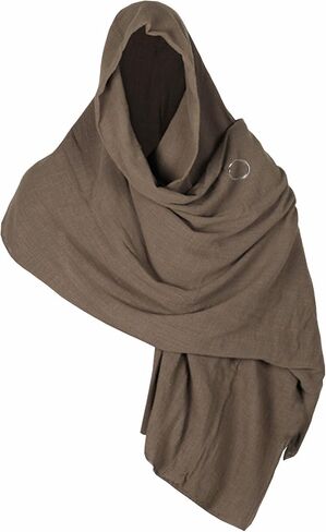 Medieval Shawl Pirate Scarf with Pin, Post Apocalyptic Shaman Cowl Hood Retro Viking Bandana, Renaissance Costume in Kuwait