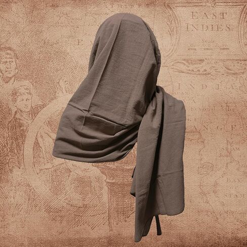 Medieval Shawl Pirate Scarf with Pin, Post Apocalyptic Shaman Cowl Hood Retro Viking Bandana, Renaissance Costume in Kuwait