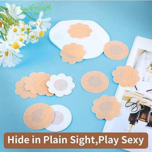 60pcs Niple Cover for Women,Disposable Nipple Covers,2.36In Breast Petals Nipple Covers,Nipple Covers No Show,Nonwoven Fabric Nipple Stickers,Nipple Covers for Backless Dresses Halter Tops in Saudi Arabia