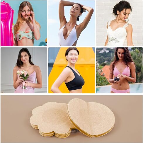 60pcs Niple Cover for Women,Disposable Nipple Covers,2.36In Breast Petals Nipple Covers,Nipple Covers No Show,Nonwoven Fabric Nipple Stickers,Nipple Covers for Backless Dresses Halter Tops in Saudi Arabia