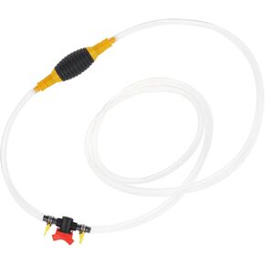 Windance 15mm Large Aperture Hand Fuel Siphon Hose Pump for Gasoline Oil Petrol Diesel Water with 3m PVC Hose, Flow Valve, Fixing Clamp, Manual Oil Pump