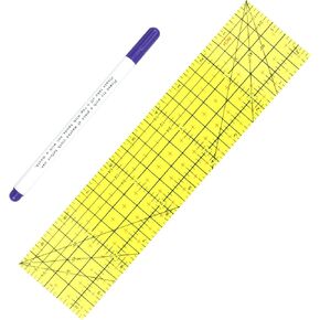 مسطرة حديد ساخنة مسطرة قياس مسطرة مقاومة للحرارة أدوات خياطة مع قطعة واحدة من قلم تحديد الحبر المختفي لصنع الملابس الكهربائية (2.5 × 10 بوصة) in Kuwait