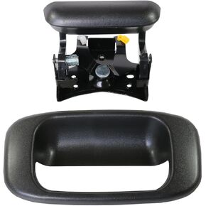 CARMOCAR Tailgate Handle Latch and Bezel Trim with Rod Clips Replacement for 1999-2007 Chevy Silverado GMC Sierra 1500, 1500HD 2500HD 2500 3500 Replaces 15997911 15228539 GM1916102 15188001