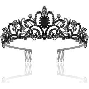 Chanaco Black Crown Tiaras for Women Black Tiara Gothic Crown Princess Rhinestone Crown Headband Crystal Baroque Queen Crowns Headpiece Accessories for Halloween Costume Wedding Birthday in Kuwait