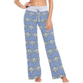 Womens Pajama Pants Soft Sleepwear Drawstring Wide Leg Lounge Long Bottoms XS-XL
