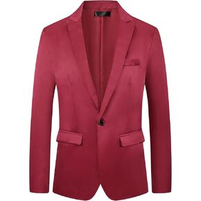 Lars Amadeus Formal Blazer for Men's One Button Peak Lapel Wedding Prom Sports Coat