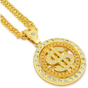 Money Chain, Gold Chain for Man, Dollar Sign Chain, Money Necklace, Dollar Sign Necklaces, Rapper Chain, Hip Hop Chain