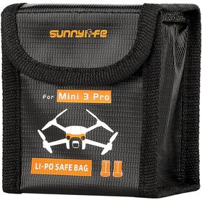 Anbee Lipo Battery Safe Bag Fireproof Safety Charging Storage Bag Compatible with DJI Mini 3/3 Pro RC Drone (Medium, For 2pcs batteries)