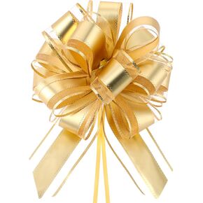 Jeffdad Bow Gift Wrapping Ribbon, 10Pcs Large 8 Inches Matte Metallic Color Bouquets Gift Bows, for Valentine's Day, Parties, Wine Bottles Decoration, Gift Wrapping and Birthday Decoration(Gold)