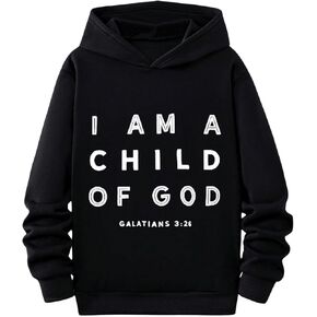 Boy's Long Sleeve Letter Graphic Hoodie Drop Shoulder Hooded Neck Sweatshirts Pullovers Tops