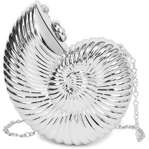 Women's Conch Clutch Purse,Unique Shape Acrylic Purse for Crossbody Shoulder for Wedding Party Proms
