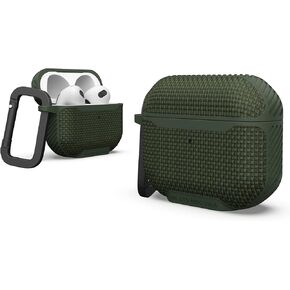 URBAN ARMOR GEAR UAG Designed for AirPod Case Blue Mallard (3rd Generation, 2021) Durable Protective Soft-Touch Silicone with Detachable Carabiner, Standard Issue Series