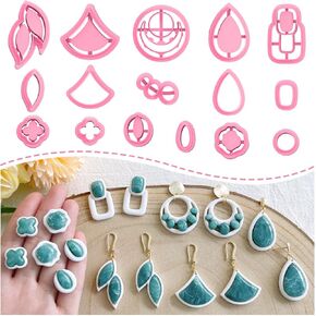 Keoker Embedded Clay Cutters, Clay Cutters for Polymer Clay Jewelry Making, Embedded Polymer Clay Earring Cutters, Earring Cutters for Polymer Clay, Polymer Clay Cutters for Earrings