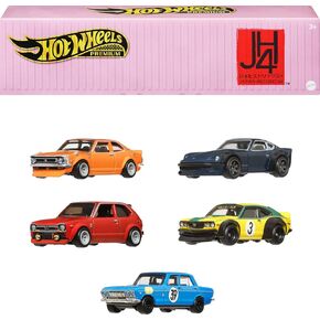 Hot Wheels Premium Car Culture Che Figata Container Set with 5 1:64 Scale Die-Cast Toy Cars in Collectible Storage Container, For Collectors