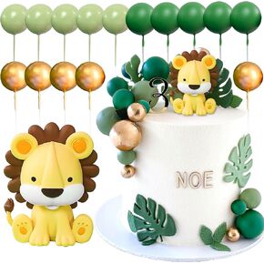 JeVenis Lion Cake Topper Lion Decorations Safari Animal Cake Topper Safari Cake Topper Wild One Cake Topper Jungle Baby Shower Cake Topper Decorations