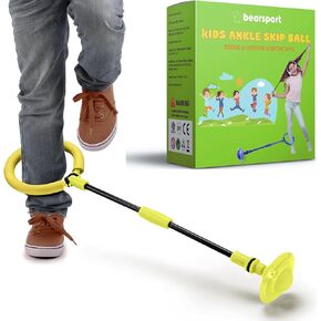 Ankle Skip Ball for Kids - Foldable Flash Wheel Skip-it Ball - Outdoor Indoor Fitness Jump Rope Game Toys - Gifts for Boys & Girls 5 6 7 8 9 10+ Years Old (Blue)