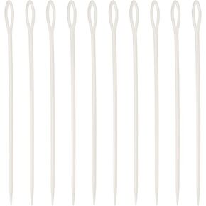HARFINGTON 20pcs Plastic Sewing Needles, 15cm Length Large Eye Blunt Needles Learning Needles for Sewing Handmade Crafts DIY Notions Stitching, White