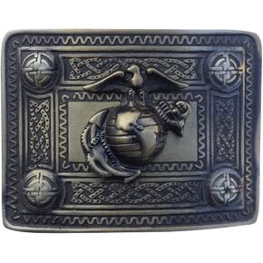 Scottish Kilt Belt Buckle Thistle Antique Finish, Highland Kilts Buckle for Men -Stag Head, Masonic and various designs.