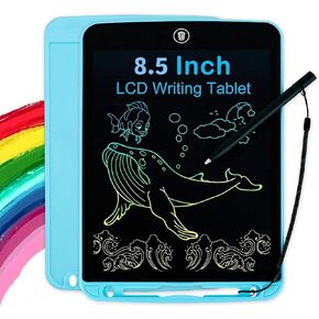 Writing Tablet for Kids Colorful LCD Writing Tablet Erasable Reusable Electronic Drawing Pad for 3 4 5 6 7 Years Old, Colorful Doodle Board Christmas Birthday Gift (8.5"-Blue)