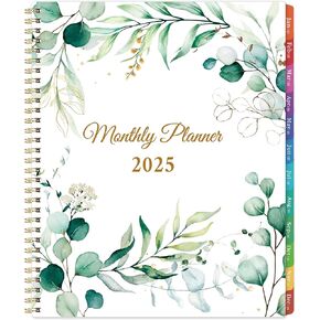 2025 Planner - 9'' x 11'', 2025 Calendar/Planner, JAN. - DEC. 2025, Large Calendar Planner with Premium Thick Paper Note Pages, Monthly Tabs, Back Pocket, Twin-wire Binding