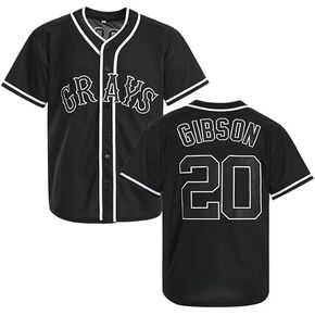 Mens #20 Josh Gibson Baseball Jersey Homestead Grays Baseball Shirt Stitched S-3XL