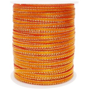 1/8" Assorted Satin Ribbon with Gold Edge Solid-1000 Yards-3mm ContinuousThin Ribbon Boutique Gift Wrapping Package Ribbon-DIY Crafts-Balloons-Florists-Showers Deco Ribbon(12 Colors)