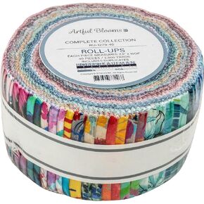Artful Blooms Roll Up 40 2.5-inch Strips Jelly Roll Robert Kaufman Fabrics RU-1279-40