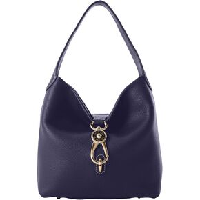 Dooney & Bourke Women's Small Logo Lock Sac Shoulder Bag in Pebble Grain Leather, with Signature Logo Lock Closure