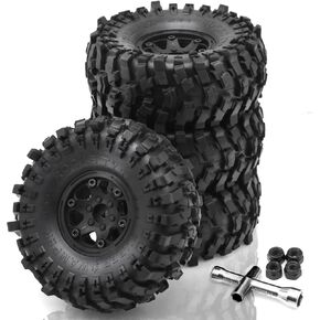1.9 inch Rock Crawling Tires for 1/10 RC Crawler Car TRAXXAS TRX4 TRX6 Axial SCX10 90046 90047 AXI03007 Tamiya CC01 YK4102 RGT EX86130/4.6" Outer Diameter