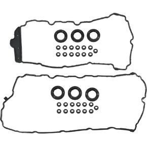 X AUTOHAUX 1 Set Valve Cover Gasket VS50726R for GMC Acadia - 3.6L V6 3564cc 217cid 2007-2008 Rubber Black