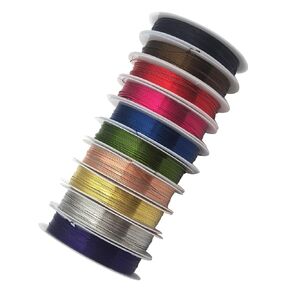 INSPIRELLE 10 Packs Copper Wire 24 Gauge Mixed Colors Craft Jewelry Beading Wire for Beginner Practice 0.5mm