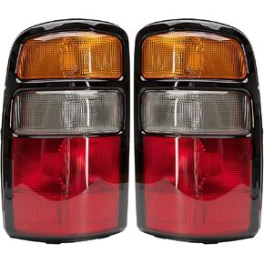 Tail Light Housing Compatible With 2000-2006 Chevy Tahoe Suburban 1500 2500 GMC Yukon Driver and Passenger Side Three-color Black Border Rear Brake Lamps Rear Brake Lamps