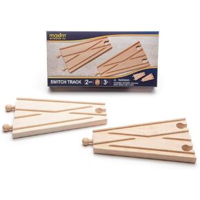 inc. Switch Track, Wooden Train Track Accessories Compatible with Thomas & Friends, Brio Wooden Train, and All Major Brand Fine Wooden Train Sets, 2 Pack Expansion Track