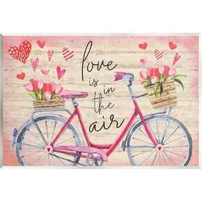 Stupell Industries Love In The Air Tulip Bike Basket Wall Plaque Art, Design by ND Art