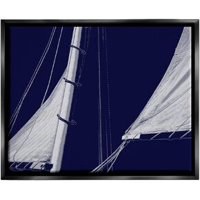 Stupell Industries Marine Mast Sails Watercraft Boat Framed Floater Canvas Wall Art, Design by Charlie Carter