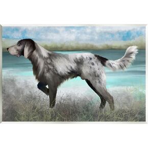 Stupell Industries Pointer Dog Lakeside Nature Wood Wall Art, Design by Elizabeth Medley