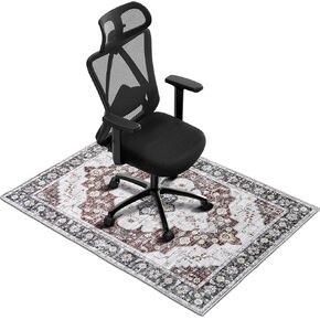 Office Chair Mat, 36"x48" Blue Chair Mat, Vintage Flower Desk Chair Mat, Non-Slip Office Chair Mat for Hardwood Floor, Anti-Scratch Floor Mat for Office Chair, No Wrinkles Chair Mats for Office Home