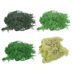 PATIKIL 14 OZ Fake Moss, Preserved Reindeer Moss Artificial Moss Lichen Centerpieces Decor Faux Moss for Potted Plants Christmas Crafts, Yellow/Orange/Yellow Green/Coffee