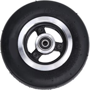 Electric Scooter Tires, 6 Inch Rubber Solid Tire 6 X 2 Wheel Alloy Rim and Tires Set Replacement Tire Accessories for Electric Scooter Riding