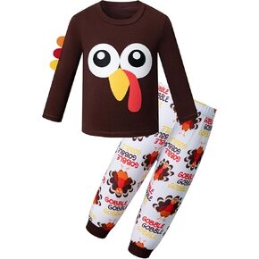 Toddler boy Turkey Outfit Baby Boy My First Thanksgiving Long Sleeve Clothes