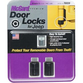 McGard 76059 Black Jeep Wrangler YJ Door Locks (Set of 2), 2 Locks / 1 Key