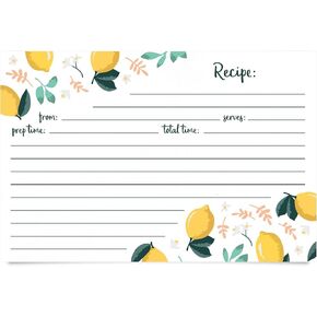 Jot & Mark Floral Recipe Cards 4x6 | Double Sided Thick Cardstock, 50 Count (Pink Peonies)