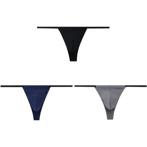 Men's Nylon Thong Sculpted Fit, Soft Waistband,Ultimate Comfort Black/Blue/Purple