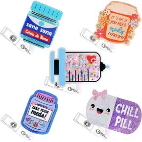 5 قطعة لطيف مضحك ممرضة شارة بكرة معرف شارة حامل قابل للسحب كليب بكرات مدرسة التمريض طبيب حامل شارة بكرات (5 قطعة-7) in Kuwait