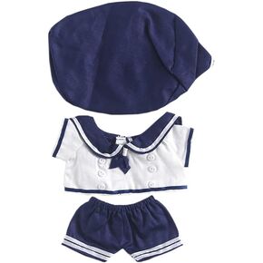 niannyyhouse 15cm 20cm Plush Doll Clothes Hat Shirt Pants Sailor Outfit Soft Stuffed Toy Dressup (Navy Blue-15cm)