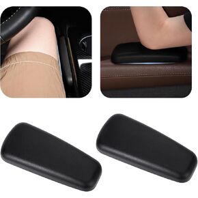 2PCS Car Armrest Pads, Soft Leather Elbow Rest Cushions for Comfortable Support, Universal Fit for Cars, SUVs, and Trucks (Black)